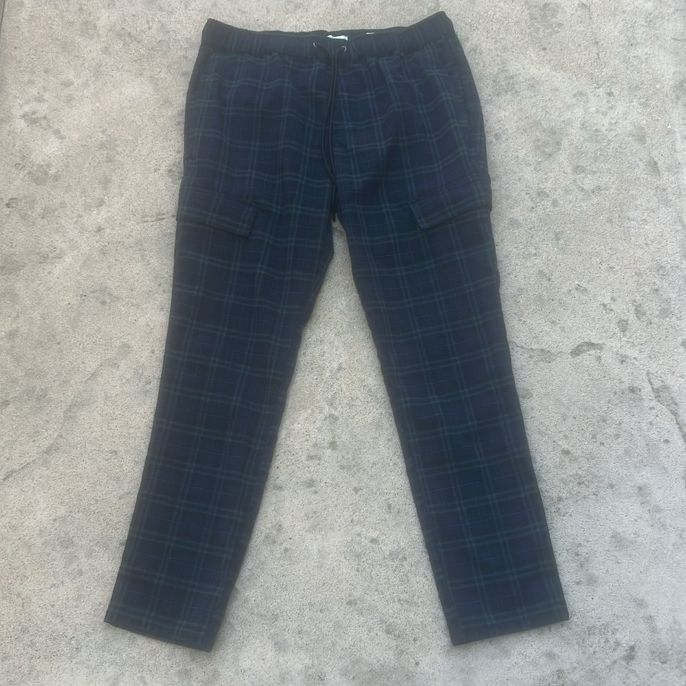 Pacsun Blue/Green Tarten Plaid Cargo Pant Men's Size L